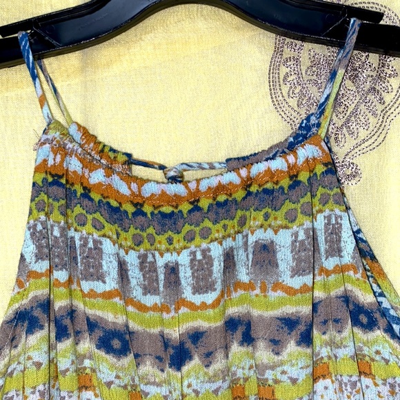 AZTEC PRINT MULTI-COLOR HALTER DRAWSTRING ROMPER SZ M/L - Picture 4 of 11